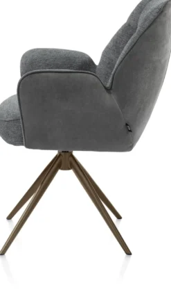 Bell, armstoel - steelbrown frame - draaibaar - pocket - combi Calabria/Vada - Antraciet