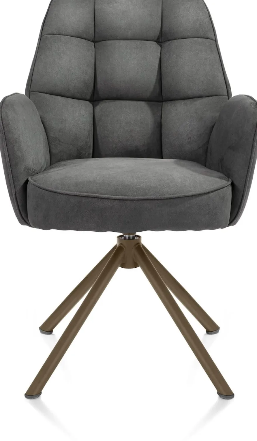 Bell, armstoel - steelbrown frame recht - draaibaar - pocket - stof Calabria - Antraciet