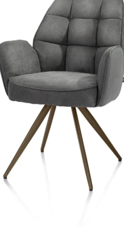 Bell, armstoel - steelbrown frame - pocket - stof Calabria - Antraciet