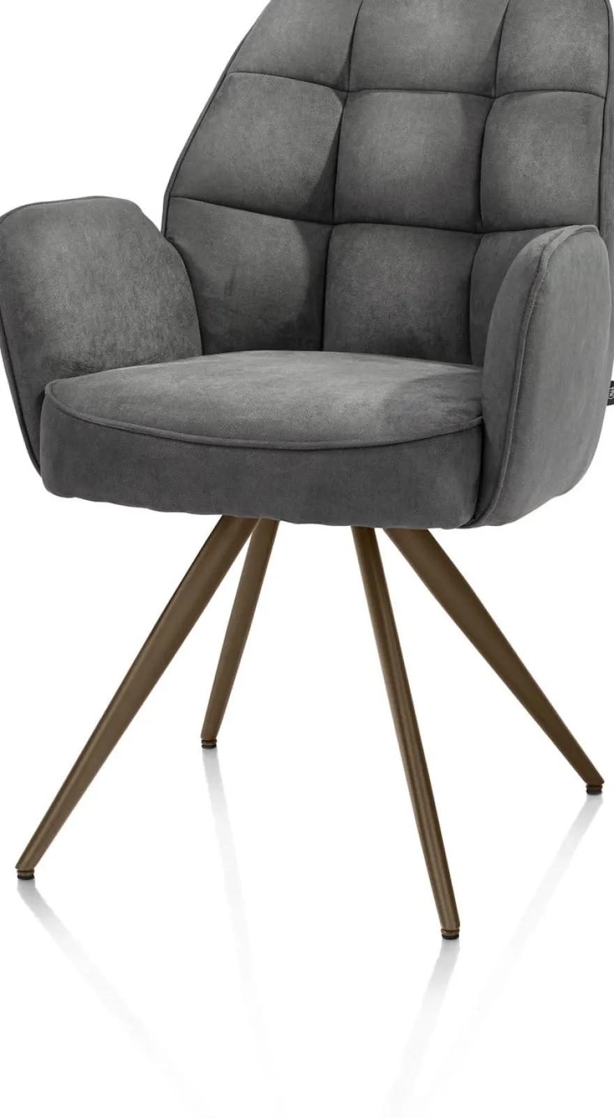 Bell, armstoel - steelbrown frame - pocket - stof Calabria - Antraciet