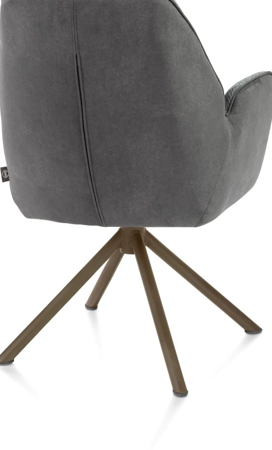 Bell, armstoel - steelbrown frame recht - draaibaar - pocket - combi Calabria/Vada - Antraciet