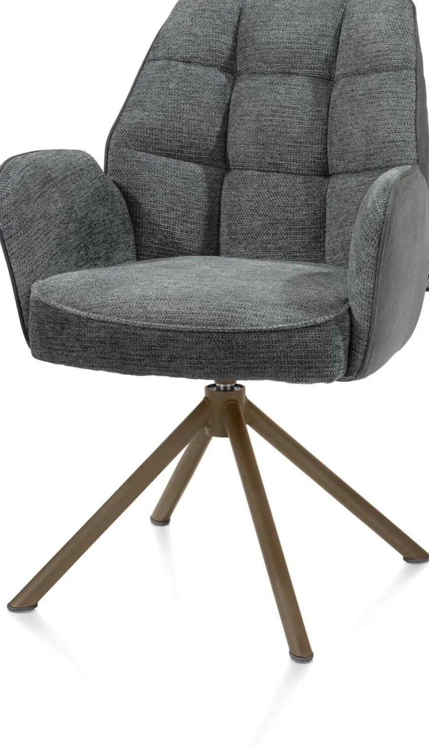 Bell, armstoel - steelbrown frame recht - draaibaar - pocket - combi Calabria/Vada - Antraciet