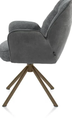 Bell, armstoel - steelbrown frame recht - draaibaar - pocket - combi Calabria/Vada - Antraciet