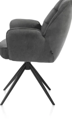 Bell, armstoel - zwart frame - draaibaar - relax - pocket - stof Calabria - Antraciet