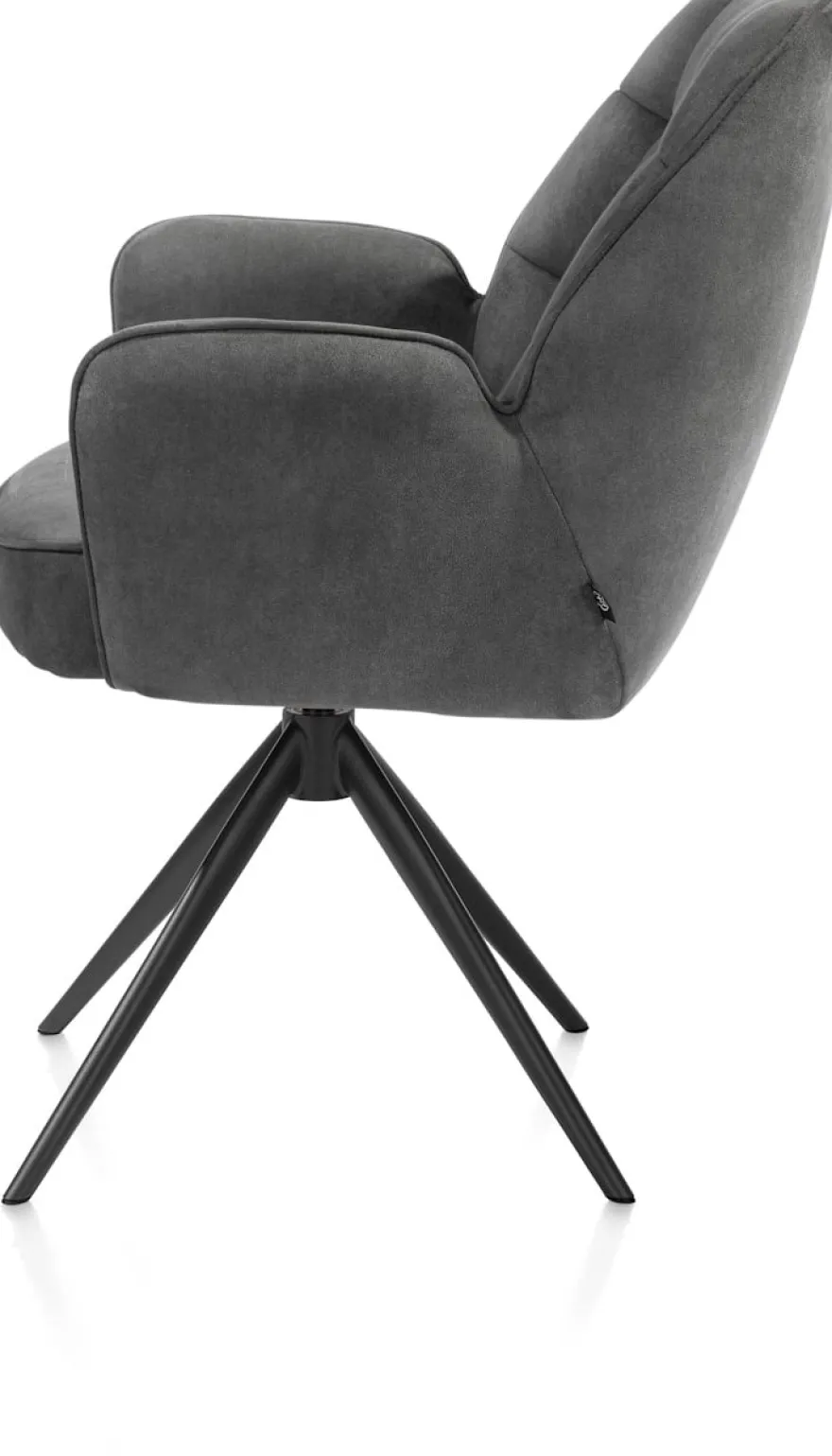 Bell, armstoel - zwart frame - draaibaar - relax - pocket - stof Calabria - Antraciet
