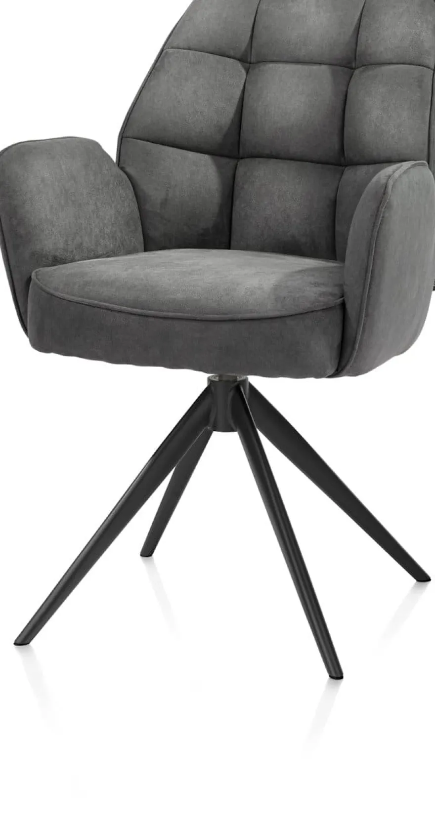 Bell, armstoel - zwart frame - draaibaar - relax - pocket - stof Calabria - Antraciet