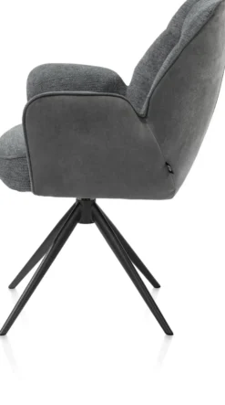 Bell, armstoel - zwart frame - draaibaar - relax - pocket - combi Calabria/Vada - Antraciet