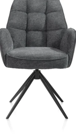 Bell, armstoel - zwart frame - draaibaar - relax - pocket - combi Calabria/Vada - Antraciet