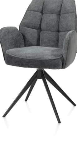 Bell, armstoel - zwart frame - draaibaar - relax - pocket - combi Calabria/Vada - Antraciet