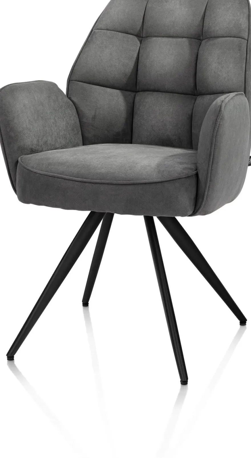Bell, armstoel - zwart frame - pocket - stof Calabria - Antraciet