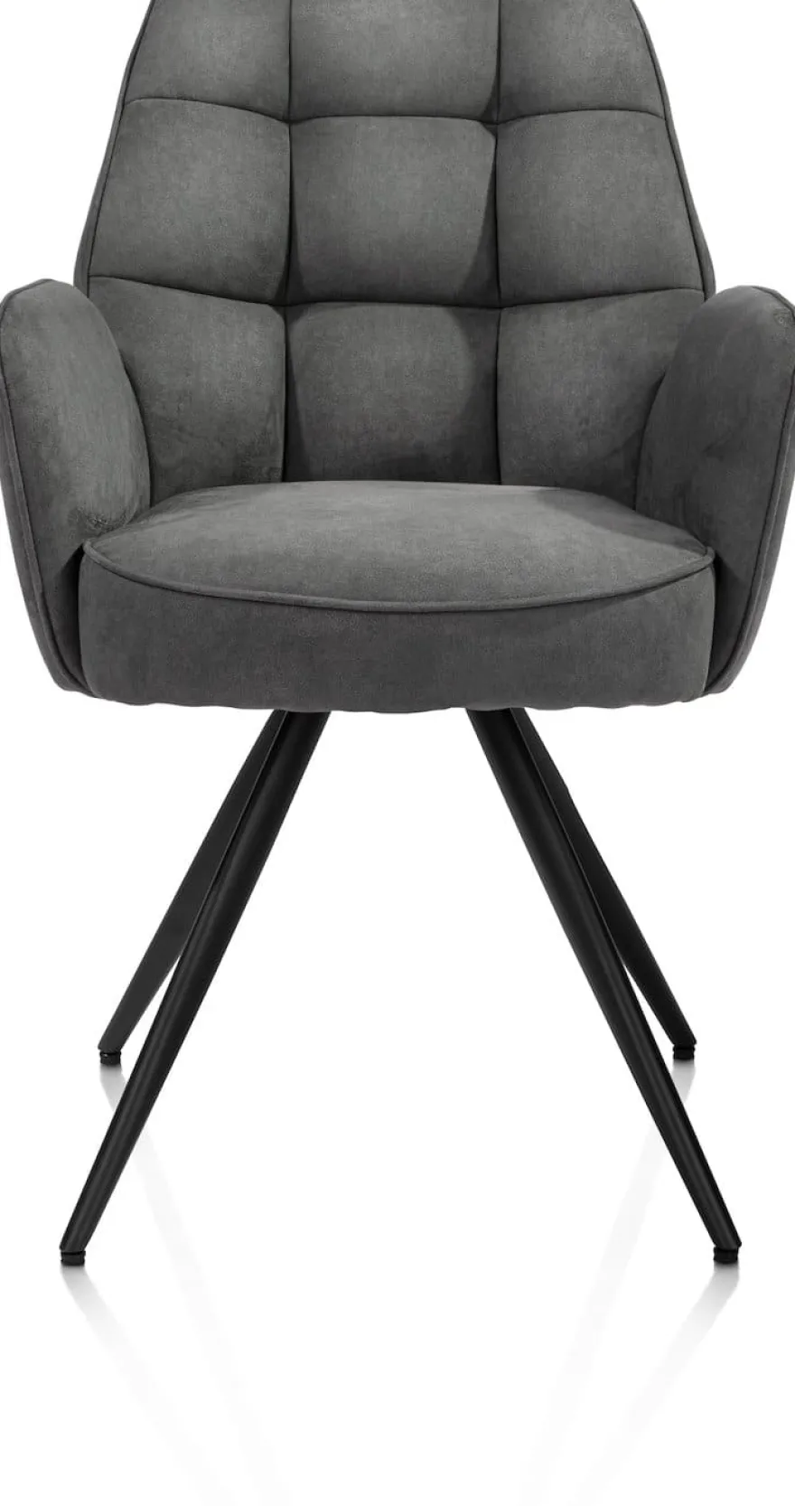 Bell, armstoel - zwart frame - pocket - stof Calabria - Antraciet