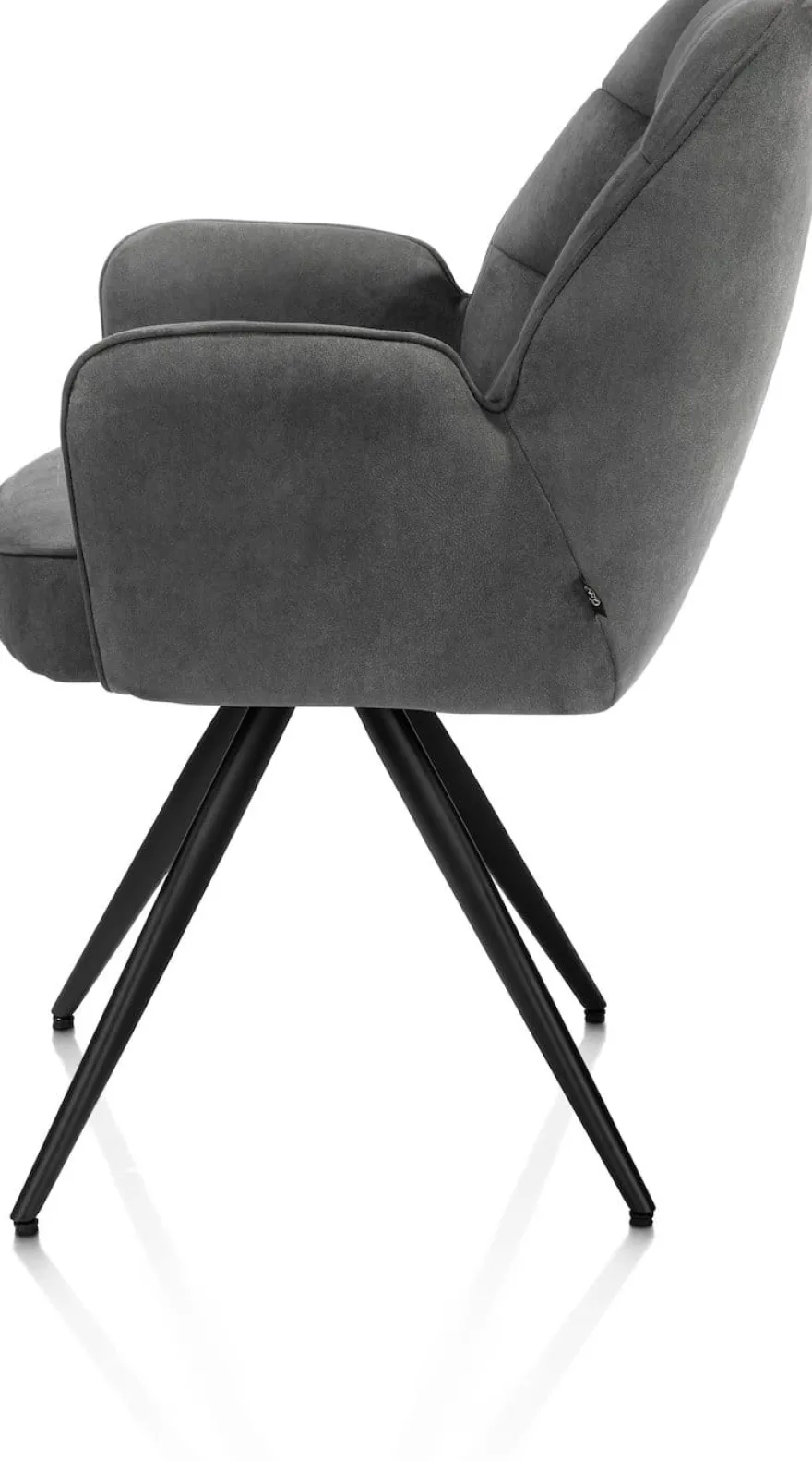 Bell, armstoel - zwart frame - pocket - stof Calabria - Antraciet