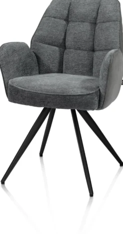 Bell, armstoel - zwart frame - pocket - combi Calabria/Vada - Antraciet
