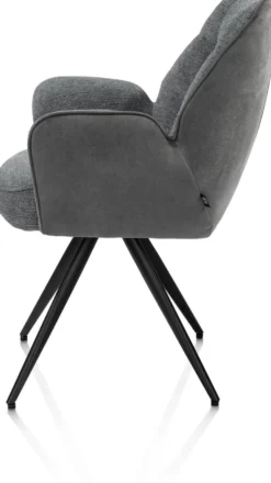Bell, armstoel - zwart frame - pocket - combi Calabria/Vada - Antraciet