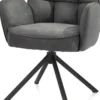 Bell, armstoel - zwart frame recht - draaibaar - pocket - stof Calabria - Antraciet