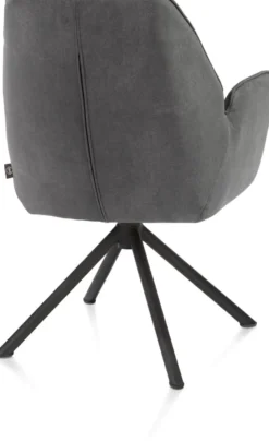 Bell, armstoel - zwart frame recht - draaibaar - pocket - stof Calabria - Antraciet
