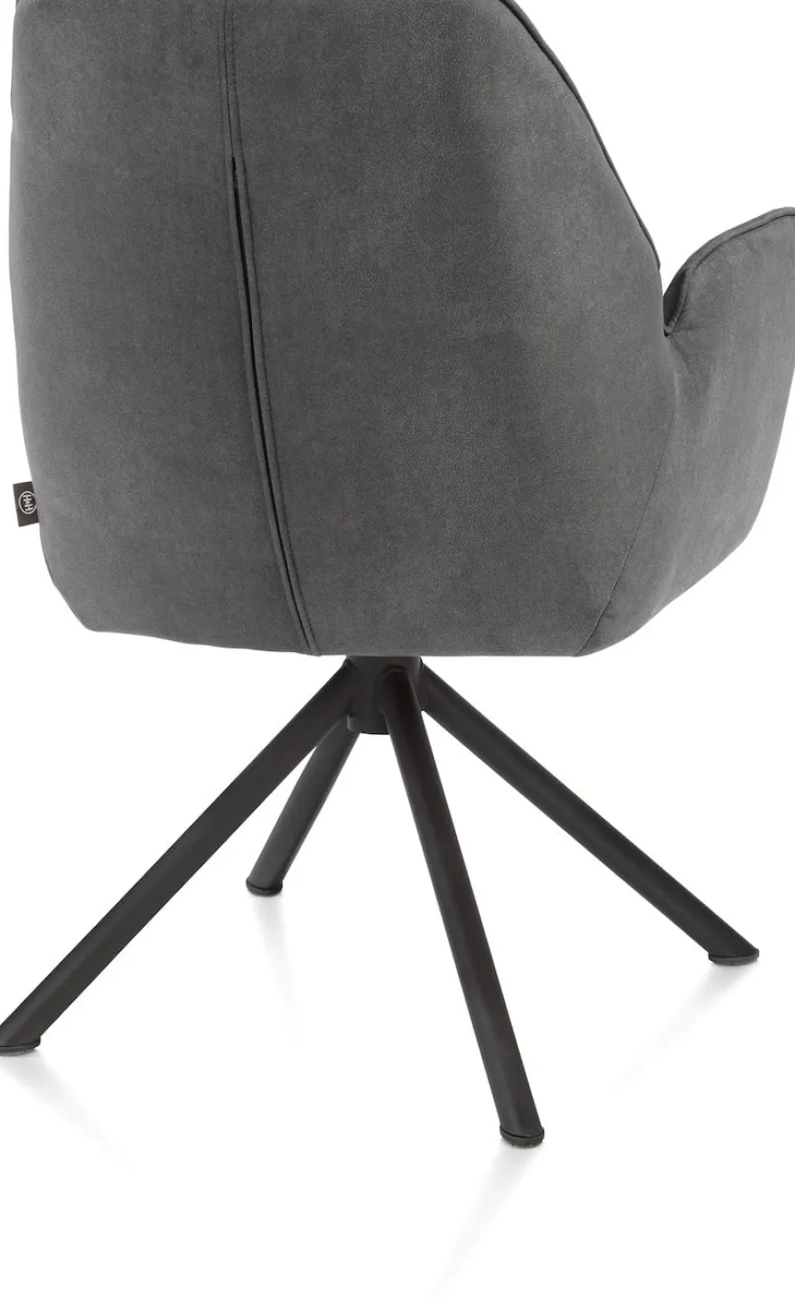 Bell, armstoel - zwart frame recht - draaibaar - pocket - stof Calabria - Antraciet