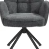 Bell, armstoel - zwart frame recht - draaibaar - pocket - combi Calabria/Vada - Antraciet
