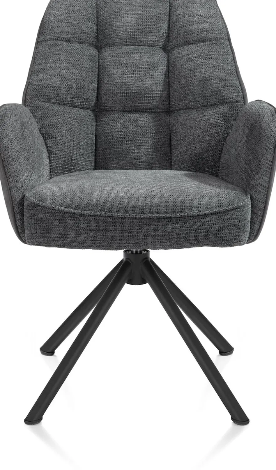 Bell, armstoel - zwart frame recht - draaibaar - pocket - combi Calabria/Vada - Antraciet