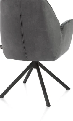 Bell, armstoel - zwart frame recht - draaibaar - pocket - combi Calabria/Vada - Antraciet