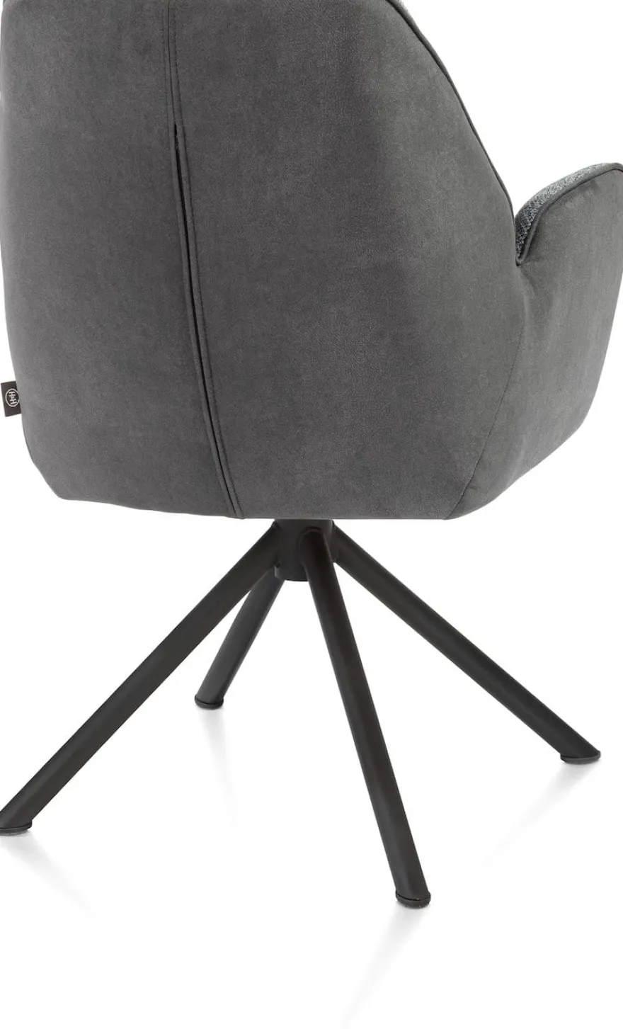 Bell, armstoel - zwart frame recht - draaibaar - pocket - combi Calabria/Vada - Antraciet