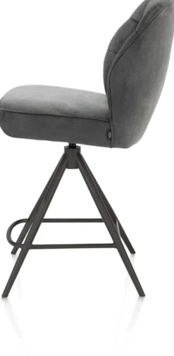 Bell, barstoel - grafiet frame - draaibaar - pocket - stof calabria - Antraciet