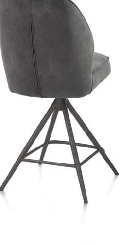 Bell, barstoel - grafiet frame - draaibaar - pocket - stof calabria - Antraciet