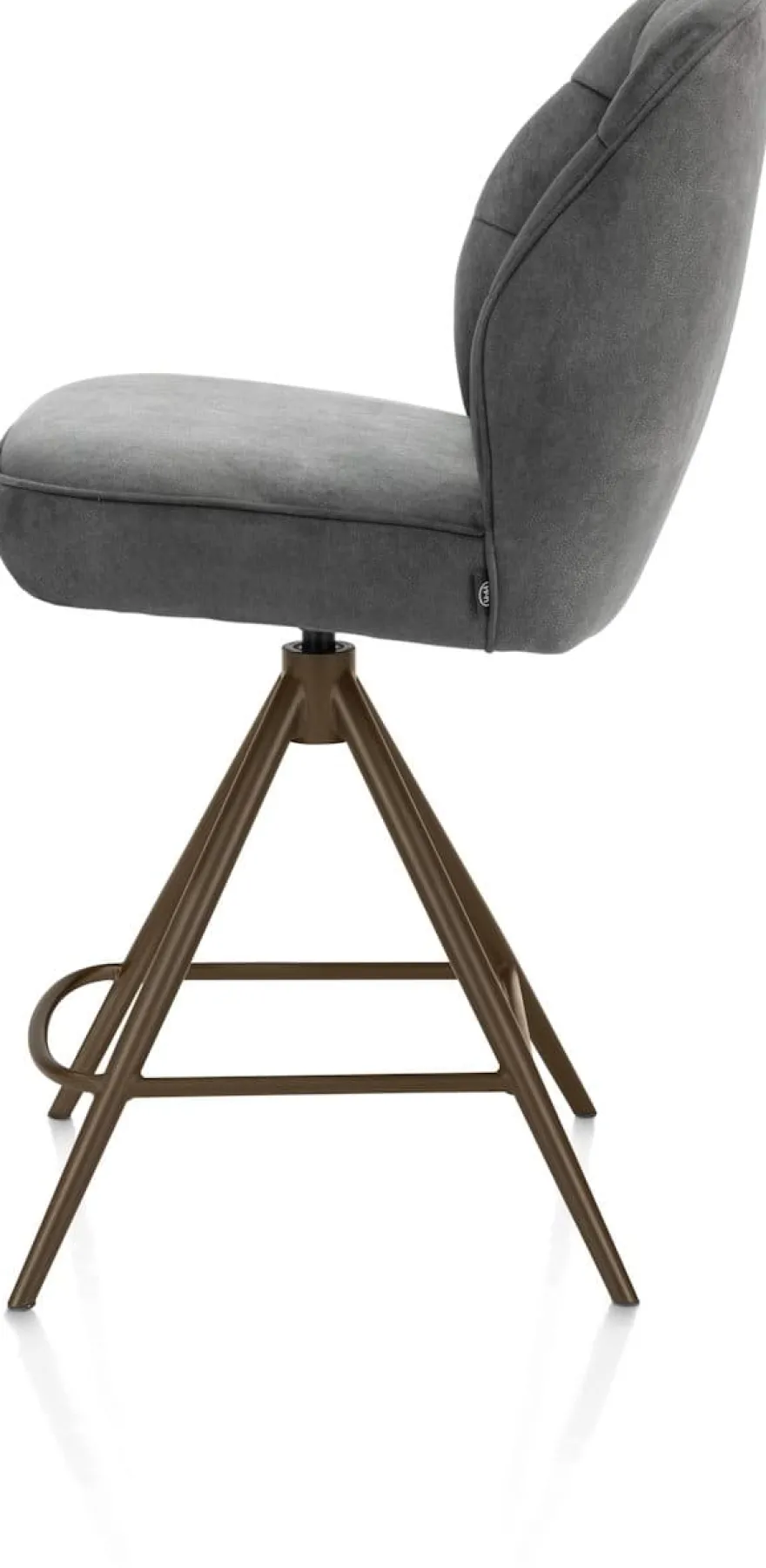 Bell, barstoel - steelbrown frame - draaibaar - pocket - stof calabria - Antraciet