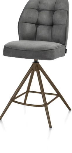 Bell, barstoel - steelbrown frame - draaibaar - pocket - stof calabria - Antraciet