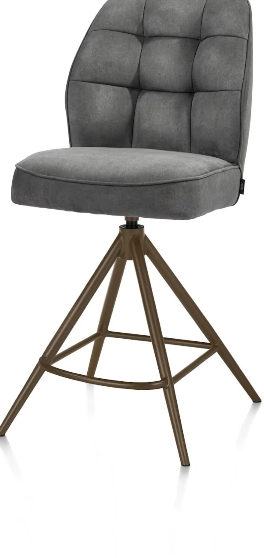 Bell, barstoel - steelbrown frame - draaibaar - pocket - stof calabria - Antraciet