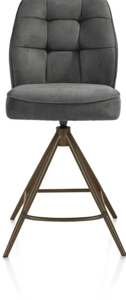 Bell, barstoel - steelbrown frame - draaibaar - pocket - stof calabria - Antraciet