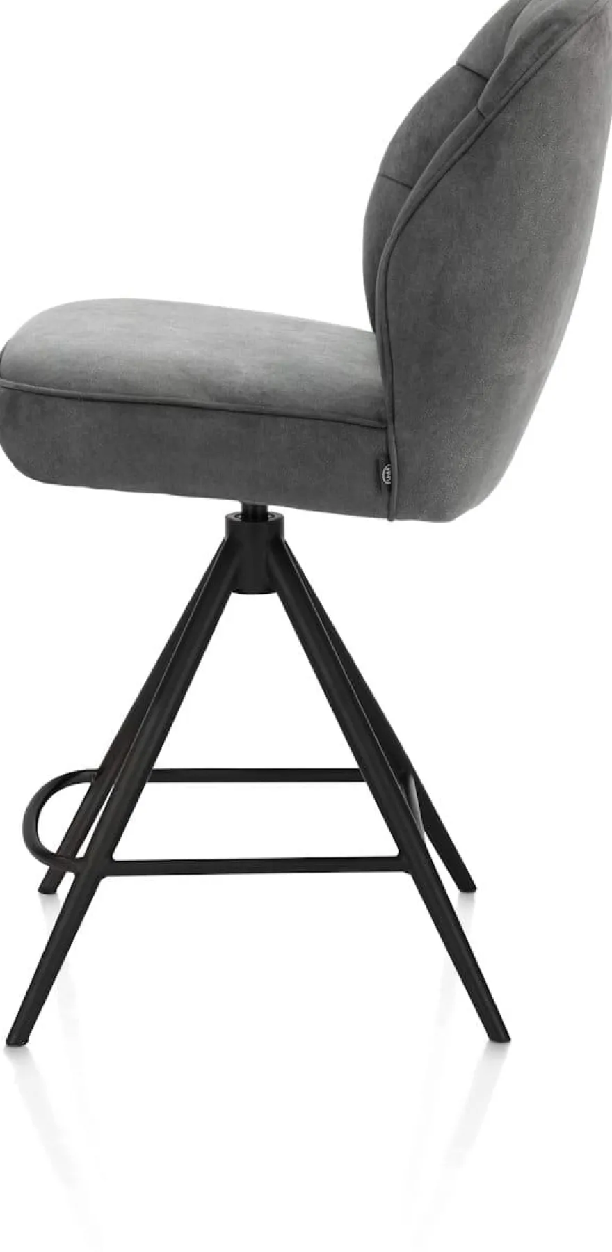 Bell, barstoel - zwart frame - draaibaar - pocket - stof calabria - Antraciet