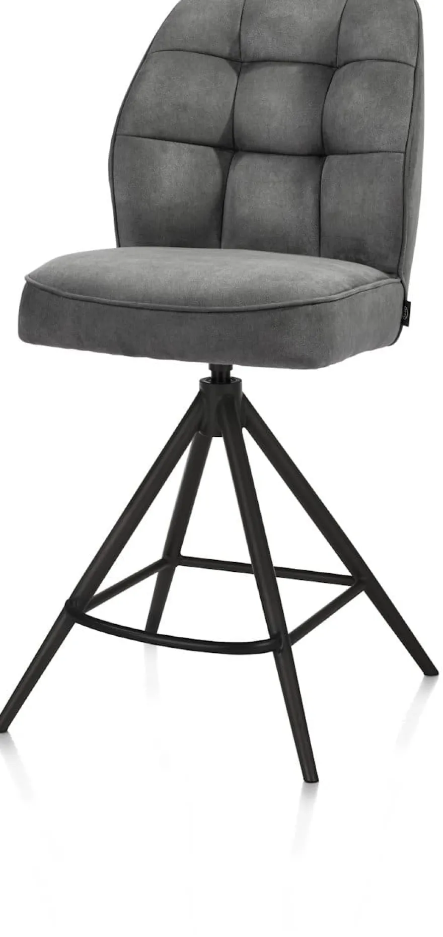 Bell, barstoel - zwart frame - draaibaar - pocket - stof calabria - Antraciet