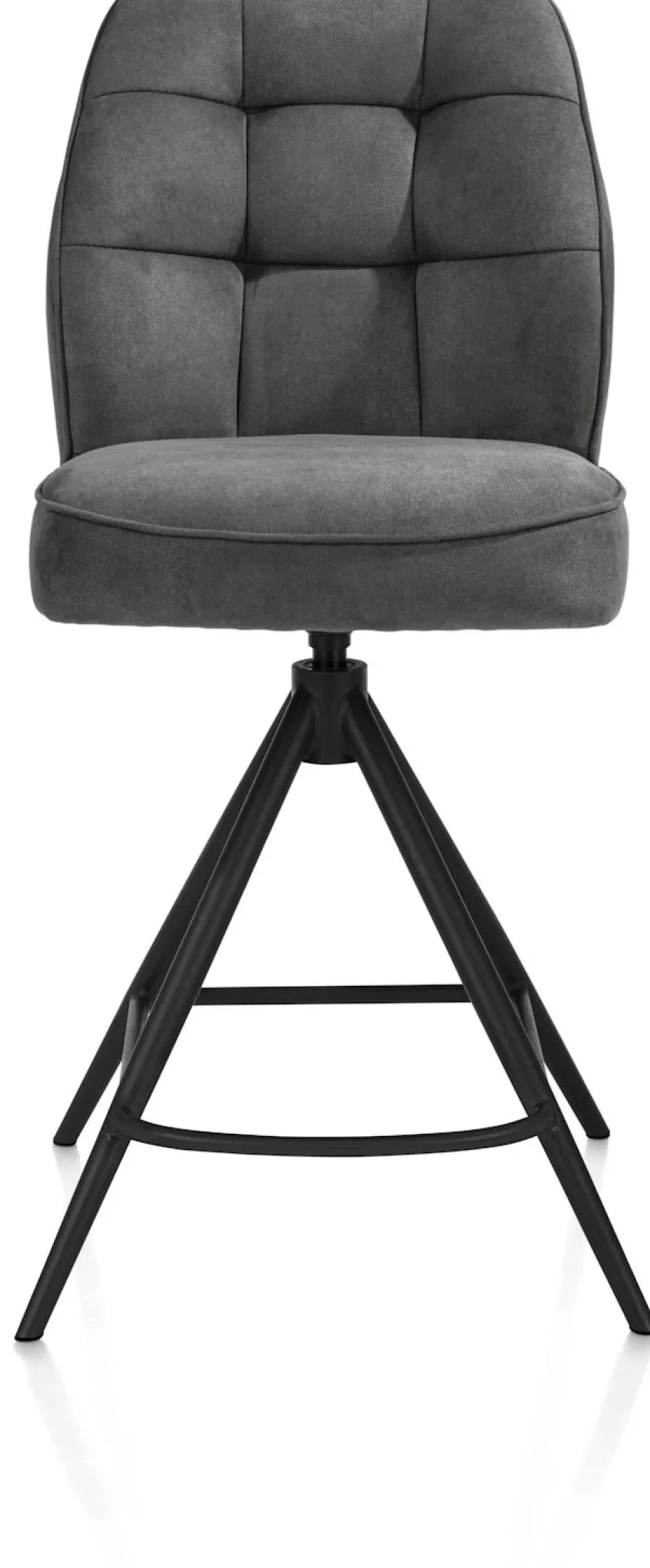 Bell, barstoel - zwart frame - draaibaar - pocket - stof calabria - Antraciet