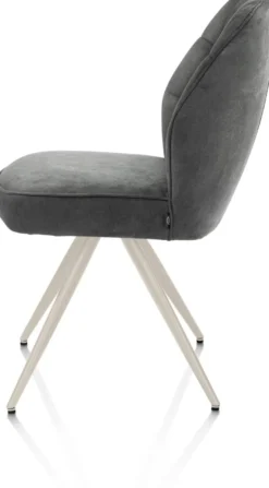 Bell, eetkamerstoel - creme frame - pocket - stof Calabria - Antraciet