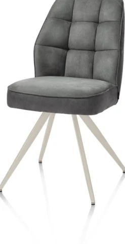 Bell, eetkamerstoel - creme frame - pocket - stof Calabria - Antraciet
