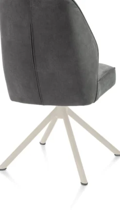 Bell, eetkamerstoel - creme frame recht - draaibaar - pocket - stof Calabria - Antraciet