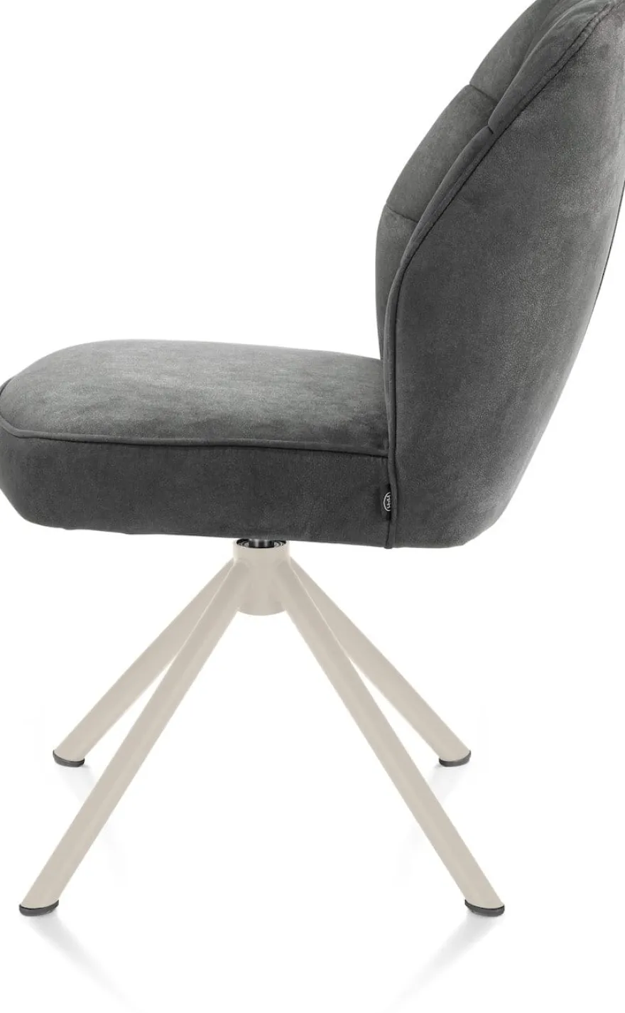 Bell, eetkamerstoel - creme frame recht - draaibaar - pocket - stof Calabria - Antraciet