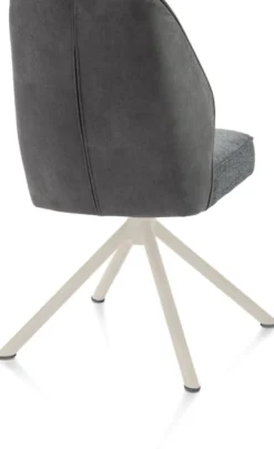 Bell, eetkamerstoel - creme frame recht - draaibaar - pocket - combi Calabria/Vada - Antraciet