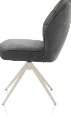 Bell, eetkamerstoel - creme frame - draaibaar - relax - pocket - stof Calabria - Antraciet