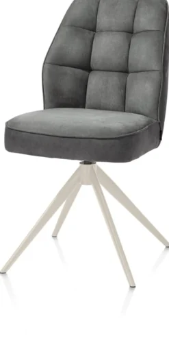 Bell, eetkamerstoel - creme frame - draaibaar - relax - pocket - stof Calabria - Antraciet