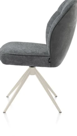 Bell, eetkamerstoel - creme frame - draaibaar - relax - pocket - combi Calabria/Vada - Antraciet
