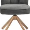 Bell, eetkamerstoel - eikenprint frame - draaibaar - relax - pocket - stof Calabria - Antraciet