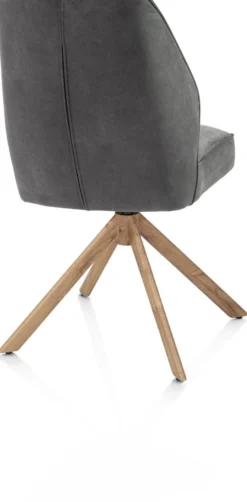 Bell, eetkamerstoel - eikenprint frame - draaibaar - relax - pocket - stof Calabria - Antraciet