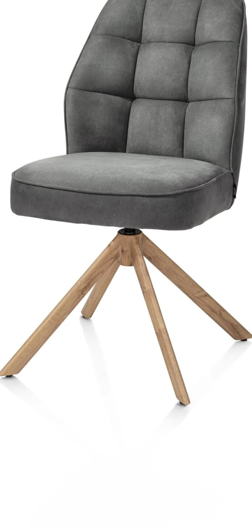 Bell, eetkamerstoel - eikenprint frame - draaibaar - relax - pocket - stof Calabria - Antraciet
