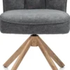 Bell, eetkamerstoel - eikenprint frame - draaibaar - relax - pocket - combi Calabria/Vada - Antraciet