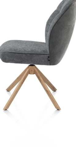 Bell, eetkamerstoel - eikenprint frame - draaibaar - relax - pocket - combi Calabria/Vada - Antraciet