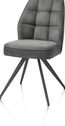 Bell, eetkamerstoel - grafiet frame - pocket - stof Calabria - Antraciet