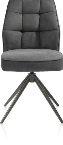 Bell, eetkamerstoel - grafiet frame - draaibaar - pocket - stof calabria - Antraciet