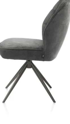Bell, eetkamerstoel - grafiet frame - draaibaar - pocket - stof calabria - Antraciet